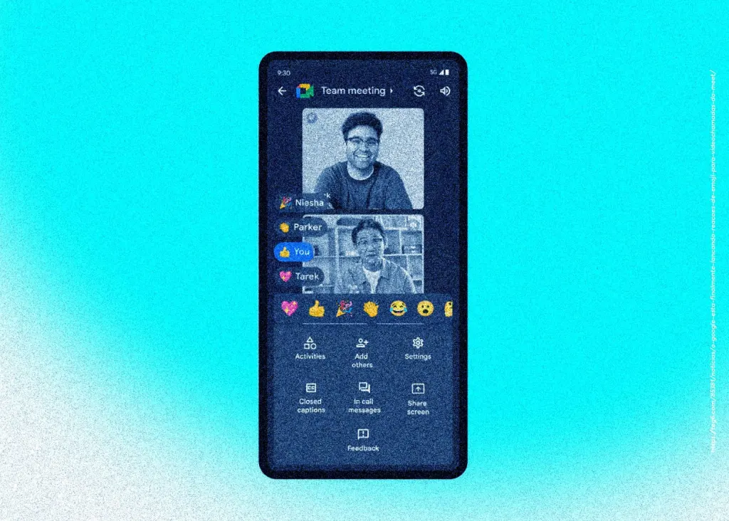 Google lança reações de emoji para videochamadas do Meet