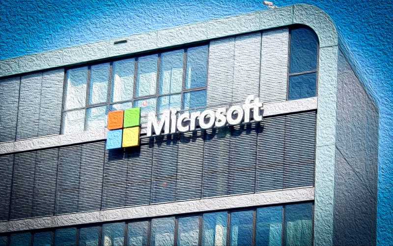 Edifício com logo da Microsoft