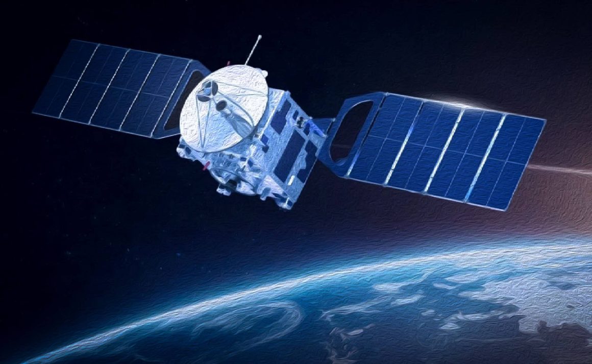 Satélite artificial no espaço